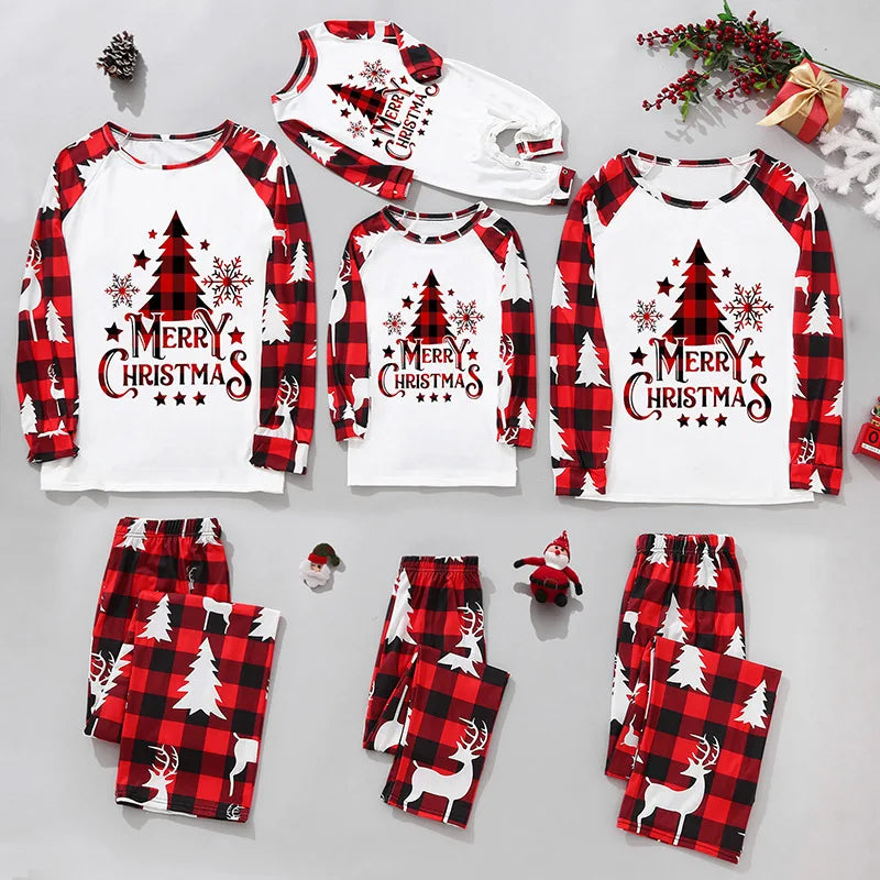 🎅 Xmas Matching Family Pajamas 2025 – Green Reindeer Print PJs for Adults, Kids, Baby & Pets
