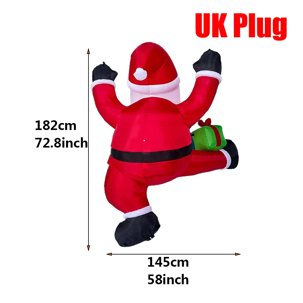 🎅 8FT Inflatable Santa Claus with LEDs – Giant Outdoor Christmas Decoration for Yard & Garden Display